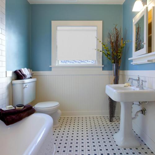 CALYX INTERIORS Blackout Roller Shade with Valance, Thermal Insulating Blind, Cordless, 34.5 W x 60 H, Simple White