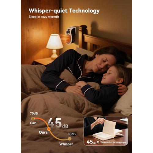 450W Space Heater, Remote Wall Outlet Electric Small Space Heater as Seen on TV with Adjustable Thermostat and Timer and Led Display, Compact for Home,Office,Bathroom