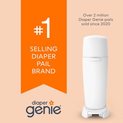 Diaper Genie Essentials Round Refill 8-Pack | Holds Up to 2560 Newborn Diapers | Features Unscented Continuous Film | Compatible with Diaper Genie Complete and Expressions Pails,8 Count (Pack of 1)