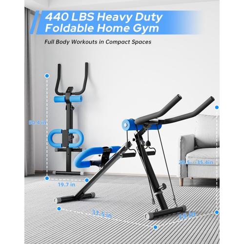 AB Machine Ab Workout Equipment, Adjustable Ab Trainer Machine for Abs Workout at Home Gym, Foldable, Knee Protection