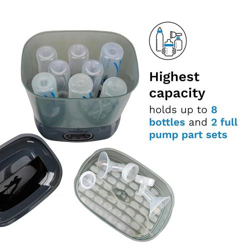 Baby Brezza Bottle Sterilizer and Dryer Advanced – 33% Faster - Largest Capacity Steam Sanitizer - Universal Sterilization Machine for All Bottles   Pump Parts - HEPA Air Filter, Charcoal ‼️could be missing or broken parts ‼️also comes with scratches and stains ‼️