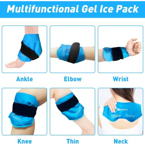RelaxCoo Ankle Ice Pack Wrap for Swelling, Reusable Gel Ice Pack for Ankle Injuries, Cold Compress Therapy for Foot Pain Relief, Achilles Tendonitis, Plantar Fasciitis, Sprains