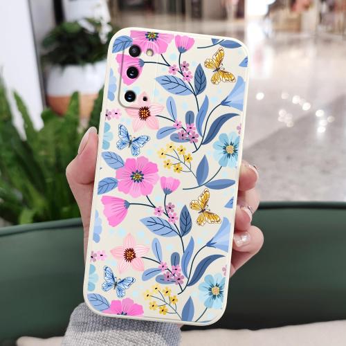 LEECG for Samsung Galaxy S20 Case Creative Flower Pattern Design Dropproof Slim Protective for Galaxy S20 Phone Cover 6.2 inch-Flower White