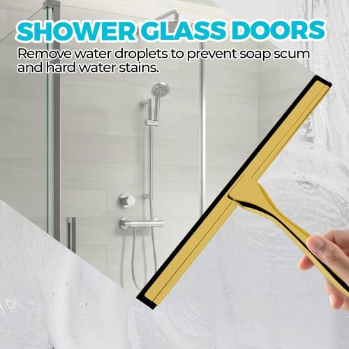 ALFLOD 12 Shower Squeegee for Glass Doors, Tile Walls, Car Windows, Gold