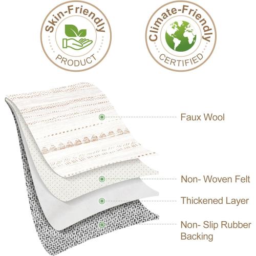 Nakagishi Area Rugs 9x12 Living Room: Washable Boho Large Neutral Modern Soft Farmhouse Rug Stain Resistant Indoor Floor Non-Slip Carpet for Bedroom Nursery Kids Playroom Office Dining Room- Brown