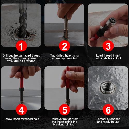 Metric Thread Repair Insert Kit, M9X1.25mm Rethreading