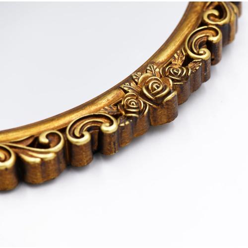 OIGUMR Oval Small Wall Mirror Mirror Vintage Hanging Mirrors for Bedroom Living-Room Dresser Decor (Gold, Frame Size：12 x 8.3 inch)