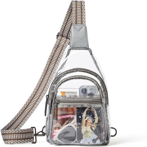 Clear Sling Bag - Stadium Approved Purse Backpack Crossbody Fanny Pack for Women & Men - Concert Events