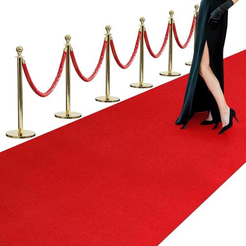 450GSM Extra Thick Red Carpet Runner for Party & Events, 3ft x 10ft Heavy Duty Non-Slip TPR Rubber Backing, Aisle Runway Rug forProm, Wedding Ceremony Decorations, Hollywood Oscars for Awards
