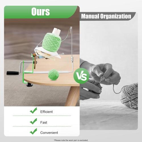 Large Capacity Yarn Winder, 10-16 oz Hand Operated Yarn Baller, Metal Yarn Ball Winder, Durable Crochet Tools & Accessories, Fiber/Wool/String Ball Winder, for Crocheting