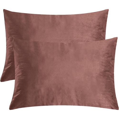 StangH Wild Rose Pink Soft Velvet Pillowcase Bed Pillow Cover for Hair and Skin, Queen Size 20 x 30 inches Set of 2, Luxury Warm Pillow Cover with Hidden Zipper