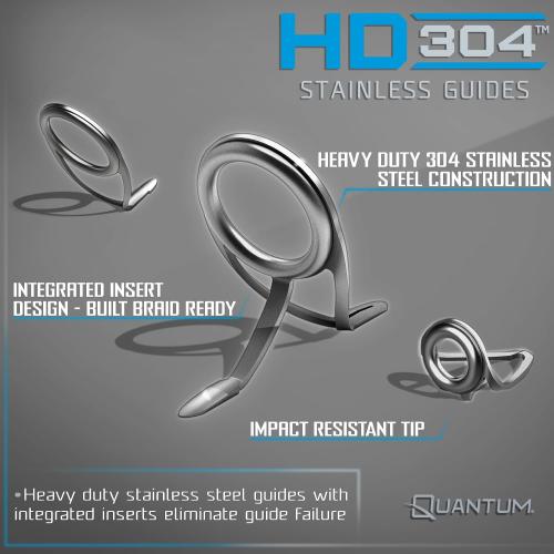 Quantum Benchmark Spinning Reel and Fishing Rod Combo, Graphite Composite Blank, 5 1 Bearings, Silver/Blue