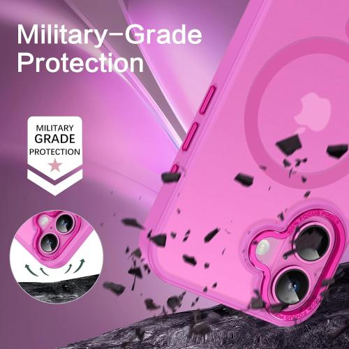 BENTOBEN Compatible with iPhone 16 Plus Case for Magnetic iPhone 16 Plus Phone Case [Compatible with Magsafe] Slim Translucent Matte Shockproof Bumper Drop Protection Girl Women Boy Cover, New Pink