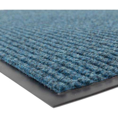 Notrax 109 Brush Step Carpeted Indoor/Outdoor Entrance Mat for Home or Office, 4' X 6', Absorbent Slip Resistant Heavy Duty Entry Mat, Slate Blue, 109S0046BU
