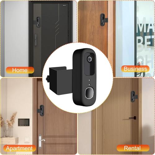 Anti-Theft Doorbell Mount Compatible with Arlo Video Doorbell 2K/HD (2nd Gen), No-Drill Mounting Bracket Secure Holder for Apartment Home Office with Enhanced Protection for Arlo Doorbell Camera