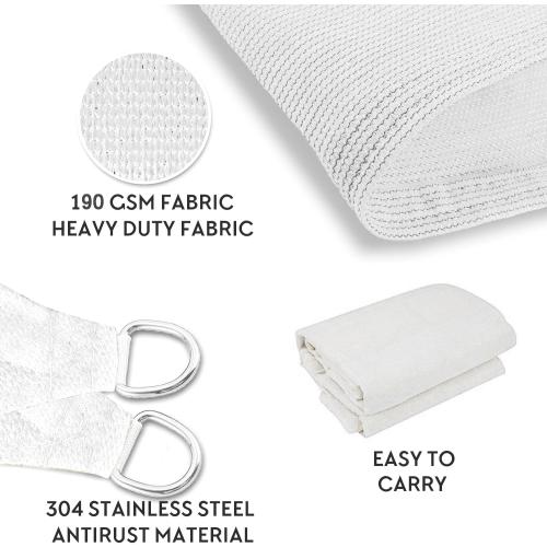 Triangle 32' x 32' x 32' White Sun Shade Sail Canopy Awning for Patio Backyard Lawn Garden Outdoor Activities Grade UV Block Mesh Netting, We Can Make Custom Sizes