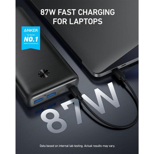 Anker Power Bank, 25.6K Portable Charger 87W Bundle with 65W USB-C Wall Charger, Works for MacBook, Dell XPS, Microsoft, Pixelbook, iPhone iPhone 15/15 Plus/15 Pro/15 Pro Max, Samsung, iPad, and More
