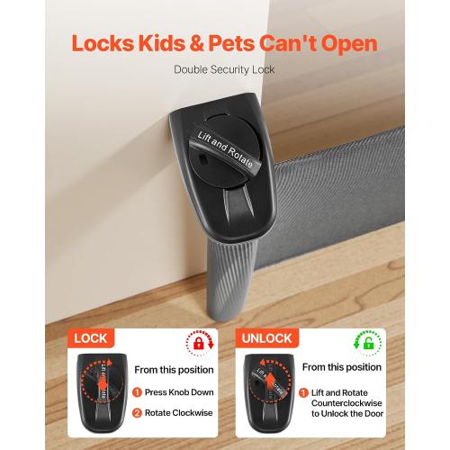 VEVOR Retractable Baby Gate, Easy to Use, Walk Through Without Tripping, Mesh Dog Gate for Stairs, Hallways, Indoor/Outdoor, Black  (NO TEST)