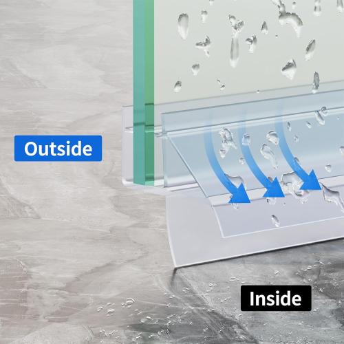 Yecaye 3 Pack 39 Frameless Shower Door Bottom Seal, 3/8 (10mm) Glass Seal Strip, Shower Door Sweep with Drip Rail, Stop Leaks and Create a Water Barrier