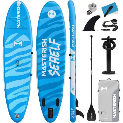 Inflatable Stand Up Paddle Boards with Premium SUP Paddle Board Accessories，10'8'' Paddle Boards Water Ripple Design,Wide Stable Non-Slip Comfort Deck for Adult & Youth