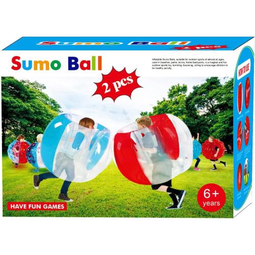 SUNSHINE-MALL 48 inch 2 pcs Bumper Sumo Ball for Adults,Kids, Inflatable Bounce Body Zorb Ball for Outdoor Team Gaming Play for 6 Ages  (red Blue)