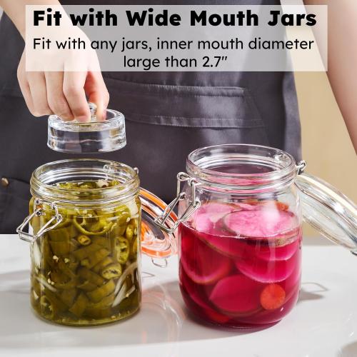 Jillmo Easy Grip Fermentation Weight- 4 Pack of Glass Weights for Wide Mouth Mason Jars