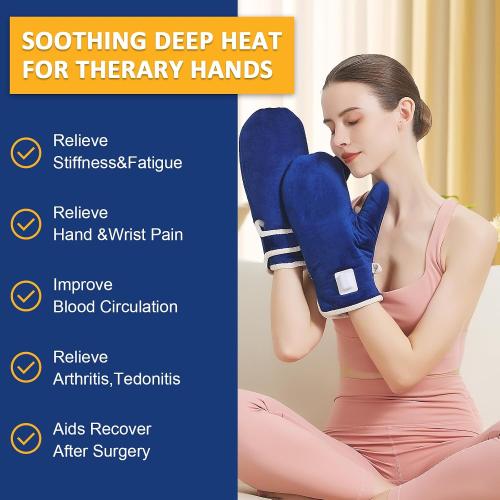 Heated Gloves for Arthritis,Hand Heating Pad for Pain Relief,Heating Pad for Hands Hand Warmers Gloves for Carpal Tunnel Relief, Heated Mittens for Men Women 10-90Min Auto Shut Off