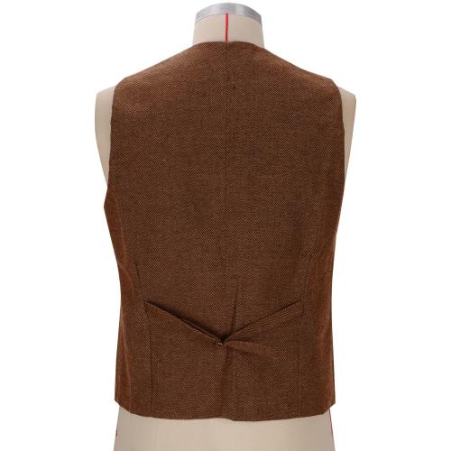 Size.LCampbell Men's Herringbone Tweed Suit Vest Slim Fit Casual Wool Blend Waistcoat Business Formal Sleeveless Outerwear Vest