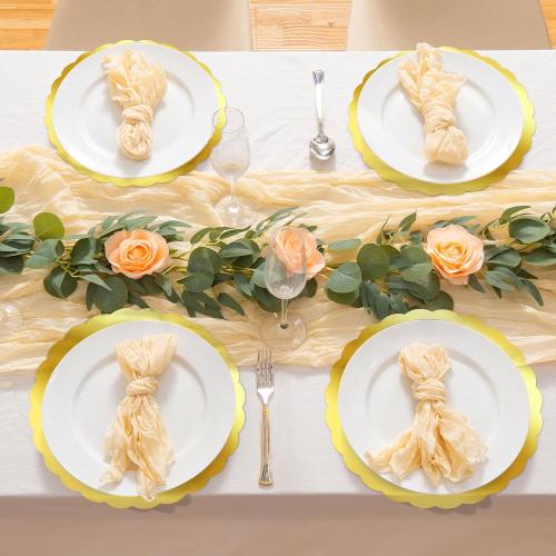 50PCS Gold Round Disposable Paper Placemats - Elegant Table Decor for Effortless Cleanup, Elevate Your Dining Aesthetic GE-021
