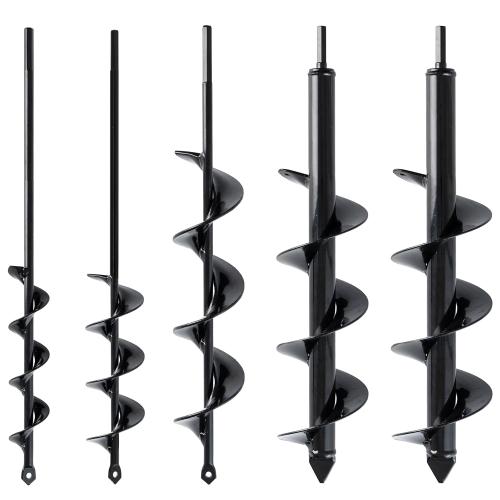 VASGOR Set of 5 Auger Drill Bit for Planting (1.6x16, 2x16, 2.6x16, 3x16, 3.5x16) - Easy Planter Garden Auger - Bulb & Bedding Plant Augers - Post Hole Digger for 3/8” Hex Drive Drill