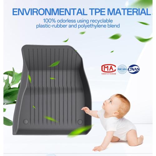 Floor Mats Fits for Tesla Model 3 2023-2018 - All Weather TPE Custom Fit Car Mats Floor Liners, Custom Fit, 3-Piece