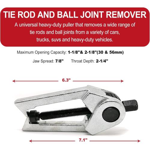 5pcs Front End Service Tool 5-in-1 Ball Joint Separator, Pitman Arm Puller, Tie Rod Set for Service, Splitter Removal Kit