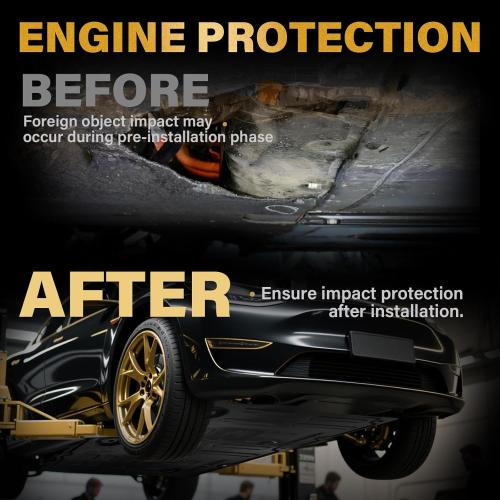 Front Skid Plate Compatible with 2017-2023 Tesla Model 3, 2020-2024 Tesla Model Y, Skid Plates Undercarriage Shield Splash Shield Cover