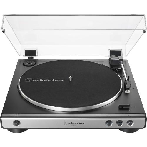 Audio-Technica AT-LP60X-GM Fully Automatic Belt-Drive Stereo Turntable, Gunmetal/Black, Hi-Fidelity, Plays 33-1/3 and 45 RPM Vinyl Records, Dust Cover, Anti-Resonance, Die-Cast Aluminum Platter