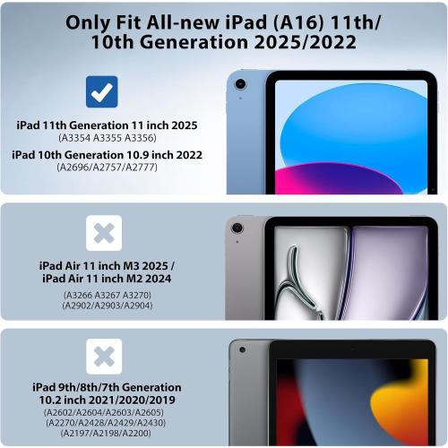TiMOVO Case for iPad (A16) 11th Generation 11 Inch 2025, iPad 10th Generation Case 10.9 Inch 2022 with Pencil Holder,Slim Protective Cover with Clear Back Shell,Auto Wake/Sleep, Flowers