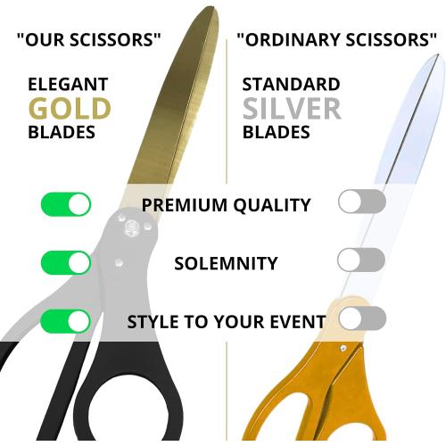 Black and gold 25 New Edition Black Big Scissors for Ribbon Cutting Ceremony Grand Opening Scissors for Cutting Ribbon 25 Inch