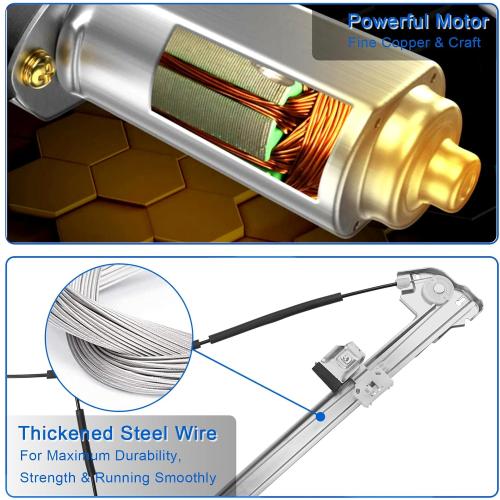 Obaee 741-429 Front Right Passenger Side Power Window Regulator and Motor Assembly Compatible with Ford F-150 2004-2008, Lincoln Mark LT Base 2006-2008, Standard Cab or Crew Cap