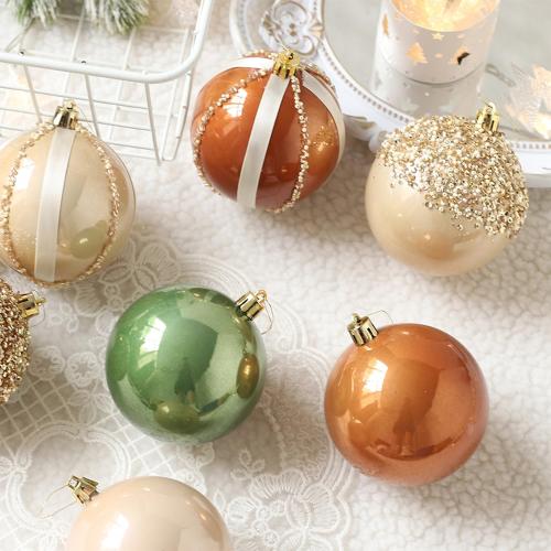 12 Pcs Christmas Ball Ornaments Set Brown Green Champagne Luxury Neutral Shatterproof Christmas Tree Decorations 3.15 Inch Glittering Decorative Hanging Ornament Bulk for Xmas Tree Holiday Party Decor