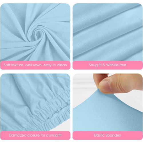 Wokceer Spandex Cylinder Stand Covers for Party 3Pcs Cylinder Pedestal Covers Plinth Stand Pillar Cover for Birthday Party Wedding Props Decor Dusty Blue