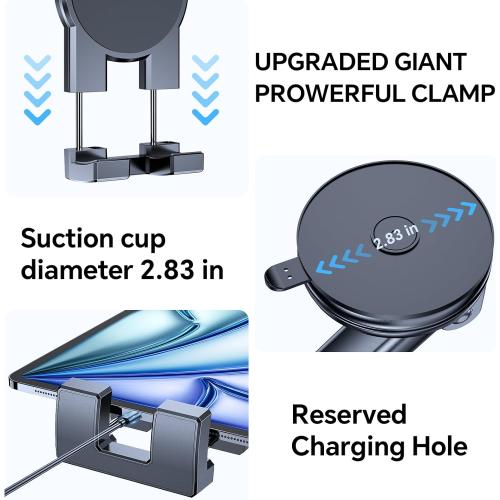 Tablet Holder for Car ipad Holder for Car【Windshield Dash】Suction Cup ipad Mount for Truck Stand【360° 】Tablet Car Mount soporte para tableta para auto for All 4.7-12.9 Apple iPad Samsung Galaxy Tab