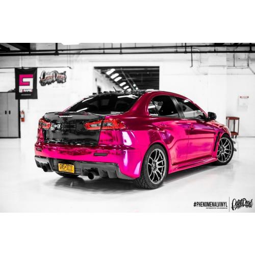 VViViD Gloss Chrome Pink Vinyl Wrap Adhesive Film Sheet Roll Air Release DIY Sheet (6ft x 5ft (Hood, Roof or Trunk Wrap Kit))