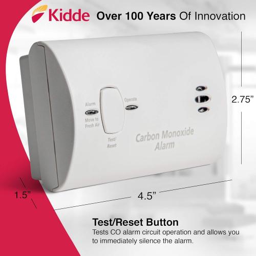 Kidde Carbon Monoxide Detector, AA Battery Powered, Portable for Travel or Home, 85 dB Alarm, LED Status Indicators, 3rd Edition