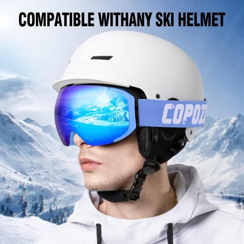 COPOZZ Ski Goggles, G2 Magnetic Snowboard Goggles, Polarized OTG UV400 Skiing Goggles for Options