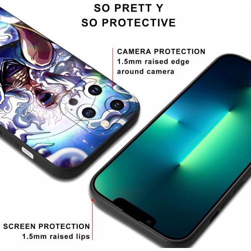 2 Pack Anime Phone Case for iPhone 13 Pro Max 6.7in,Manga Print Aesthetics Cases,Cool Comics Cartoon Design Women Men Girls Boys,Lens Protection Soft Cover Funda iPhone13 Max,Pattern 1