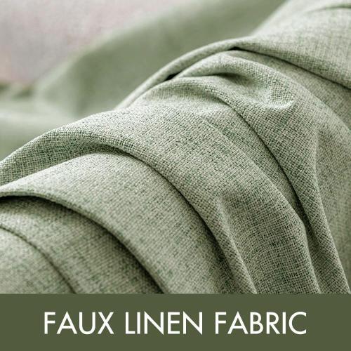 Wonicy Linen Texture Curtains for Bedroom Solid 100% Blackout Thermal Insulated Sage Green Curtains Grommet Room Darkening Curtains/Draperies for Living Room Nursery 52x84 Inch (2 Panels)