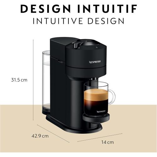 Nespresso Vertuo Next Coffee and Espresso Machine by De'Longhi, Matte Black
