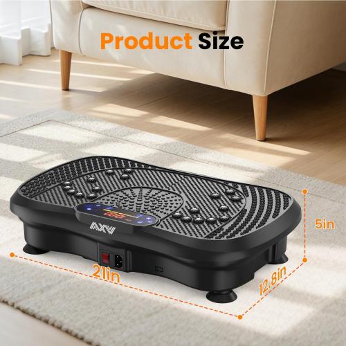 Vibration Plate Fitness Platform Exercise Machine Body Vibrating Board | Curved Design Powerful 200W Bluetooth Oscillating Shake Plate for Lymphatic Drainage Recovery Whole Body Toning With Handles