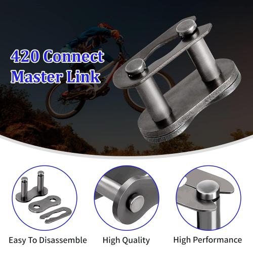 420 Motorcycle Chain 132 Links - 420 Chain for 50 70 90 110 125cc 212cc TaoTao Coolster Apollo Baja Kazuma Chinese ATV, 420 Chain for Mini Bike Go Kart, Free Chain Breaker Included