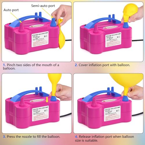 IDAODAN Electric Balloon Pump, Portable Electric Balloon Blower Machine Inflator Air Pump for Party Decorations