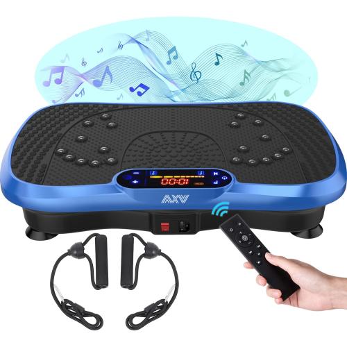 AXV Vibration Plate Fitness Platform Exercise Machine Vibrating Lymphatic Drainage Shaking Full Body Shaker Workout Vibrate Stand Shake Board Sport Gym for Weight Loss Fat Burner for Women Men